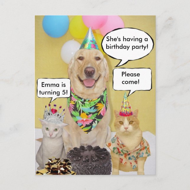 Kid's BD Postcard Invitation (Front)