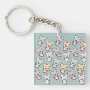 Kids Bears and Doughnuts Pattern Keychain