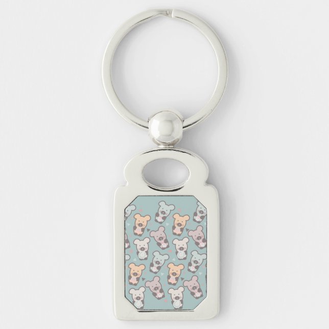 Kids Bears and Doughnuts Pattern Keychain (Front)