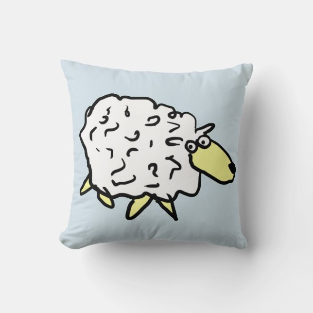 Kids Bedroom Cushion With a Sheep Design (Front)