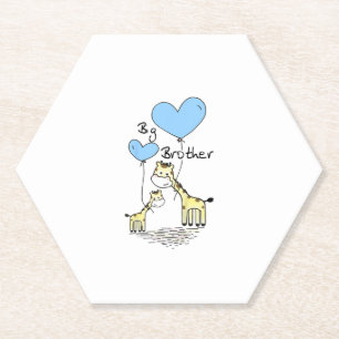Kids Big Brother Cute Giraffes Gift Idea Toddler S Paper Coaster