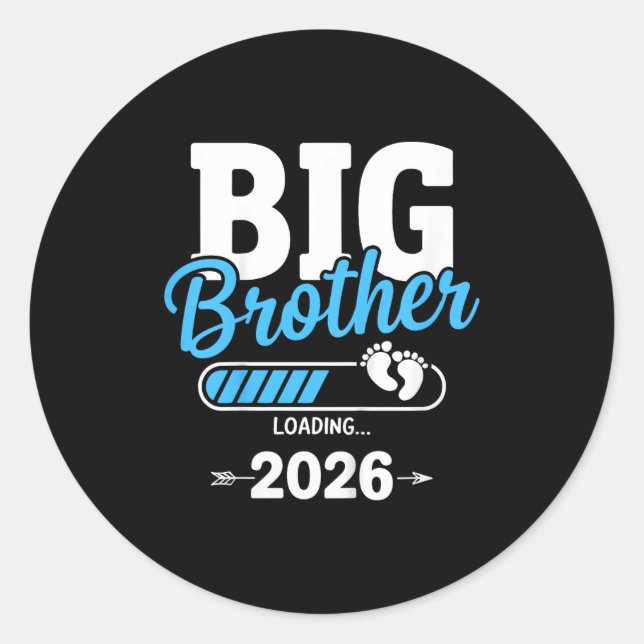 Kids Big Brother Loading 2026  Classic Round Sticker (Front)