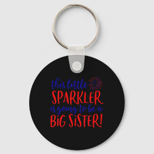 Kids Big Sister Sparkler 4th Of July Pregnancy Ann Keychain