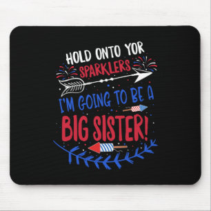 Kids Big Sister Sparkler 4th Of July Pregnancy Ann Mouse Pad