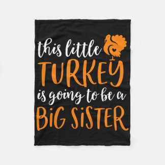 Kids Big Sister Thanksgiving Pregnancy Announcemen Fleece Blanket
