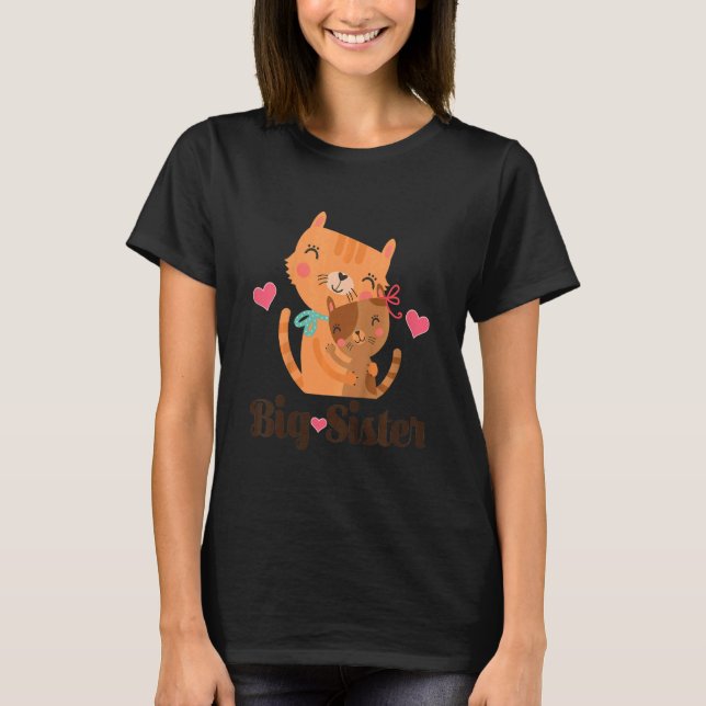 Kids Big Sister with Cat T-Shirt (Front)