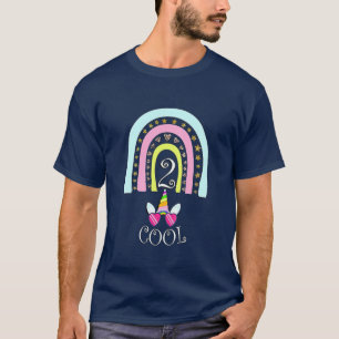 Kids Birthday 2 Years Old Two Cool Girls Rainbows T-Shirt