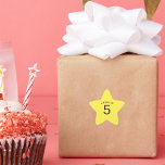 Kids' Birthday Age Star Sticker<br><div class="desc">Design features an all-golden background to child's name and age in brown text. Great for western themed birthday parties!</div>