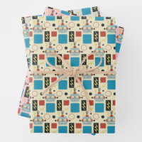 Kids Birthday Antique Robot Pattern
