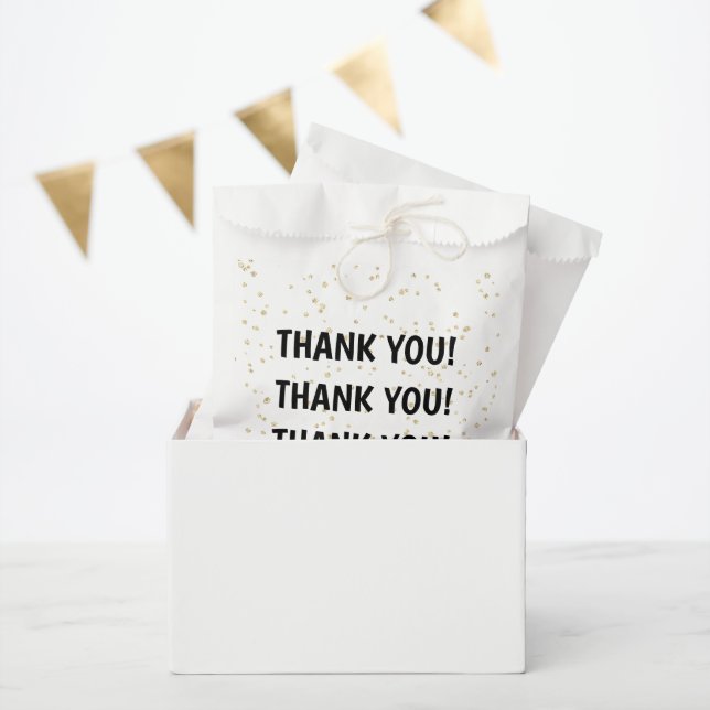Kid's Birthday Black Gold Glitter Favour Bag (Party)