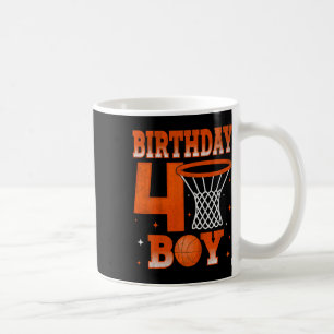 Kids Birthday Boy 4 Years Old Sketll 4th Birthday Coffee Mug