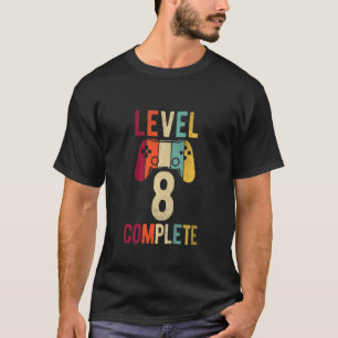 Kids Birthday Boy 8 Years  Gamer Gaming Level 8 Co T-Shirt