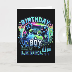 Kids Birthday Boy Level Up Gamer Controller Video  Card