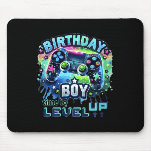 Kids Birthday Boy Level Up Gamer Controller Video Mouse Pad