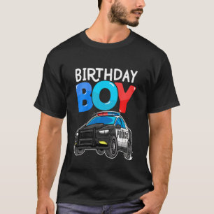 Kids Birthday Boy Police Car Policeman Theme Birth T-Shirt