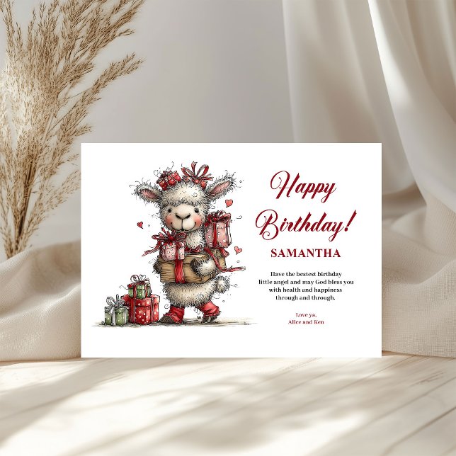 Kids Birthday Custom Name Whimsical Animals  (Kids Birthday Custom Name Whimsical Animals greeting card)