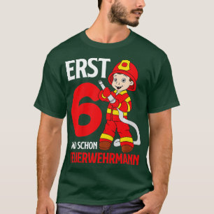 Kids Birthday Fire Brigade 6 Years Fireman 6 Birth T-Shirt