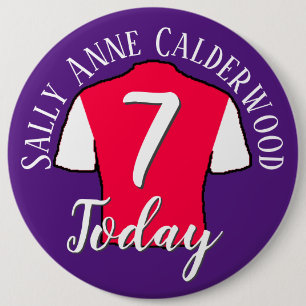 Kid's Birthday Football Badge to Personalise 6 Inch Round Button