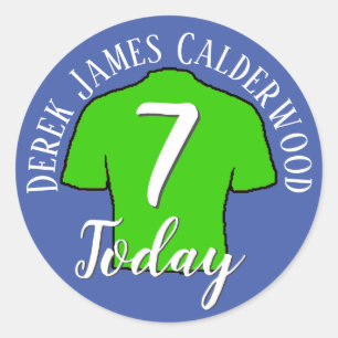 Kids Birthday Football Shirt to Personalise Classic Round Sticker