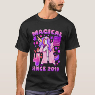 Kids Birthday girl 4 years old, born 2019, Unicorn T-Shirt