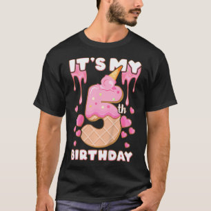 Kids Birthday Girl 5 Years Ice Cream It'S My 5Th B T-Shirt