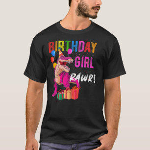 Kids Birthday Girl Dinosaur Shirt,T-Rex Raptor Bir T-Shirt