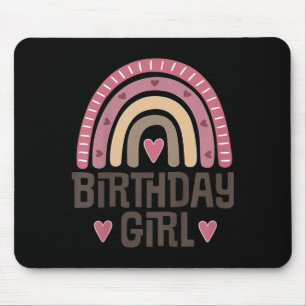 Kids Birthday Girl Quote Boho Rainbow Mouse Pad