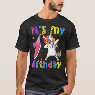 Kids birthday girl  Unicorn 7th i'm 7 years old 2 T-Shirt
