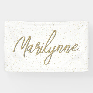 Kid's Birthday Gold Glitter Name Banner