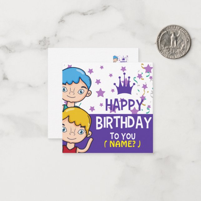 Kids Birthday Greetings Card (Front/Back In Situ)