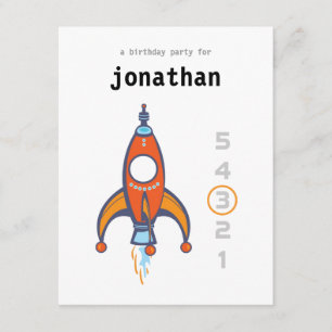 Kids Birthday Invitation - Rocket