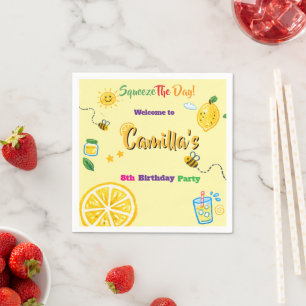Kids Birthday Lemon summer Theme  Napkin