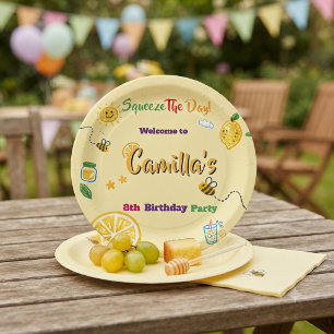 Kids Birthday Lemon Theme  Paper Plate