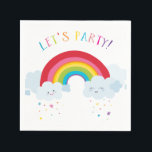 KIDS BIRTHDAY LET'S PARTY bright colours rainbow Napkin<br><div class="desc">by kat massard >>> WWW.SIMPLYSWEETPAPERIE.COM <<<</div>