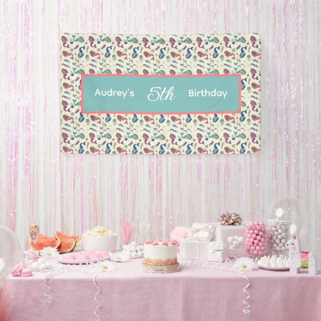 Kids Birthday Mermaid Banner (Party)