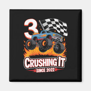 Kids Birthday Monster Truck 3 Year Old Boys 3rd Pa Magnet