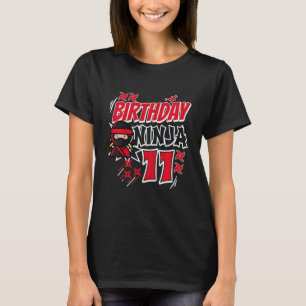 Kids Birthday Ninja 11th B'Day Karate 11th Year Ol T-Shirt