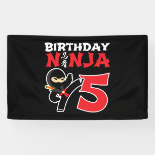 Kids Birthday Ninja - 5 Year Old Party Theme Banner