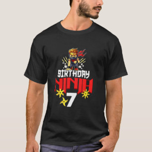 Kids Birthday Ninja   7 Year Old Celebration Party T-Shirt