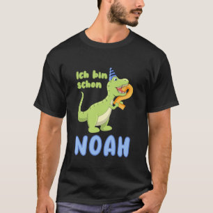 Kids Birthday Outfit 2 Years Dino Dinosaur Noah Bi T-Shirt