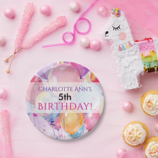 Kids Birthday Party Balloon Favour Supplies Paper Plate (Party)