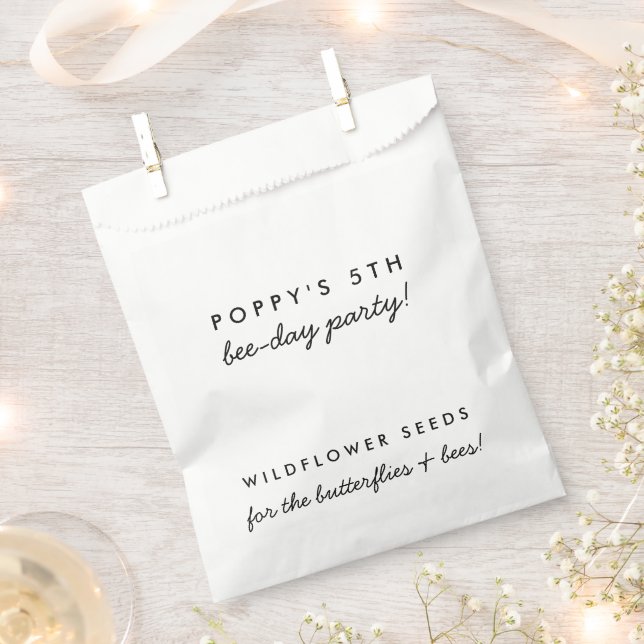 Kids Birthday Party | Bee Wildflower Seeds Favour Bag (Clipped)