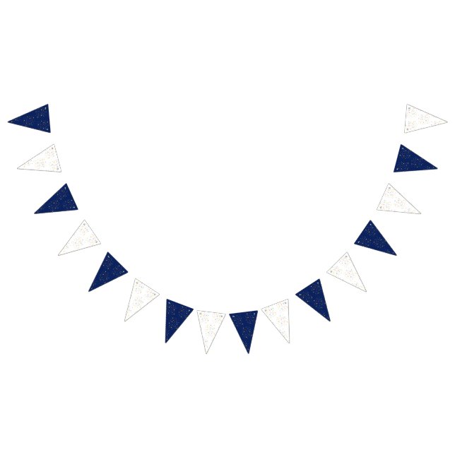 Kid's Birthday Party Blue Confetti Bunting Flags (All)