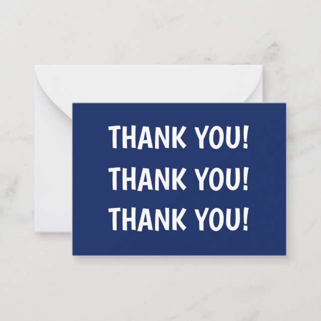 Kid's Birthday Party Blue Thank You Card (Front)