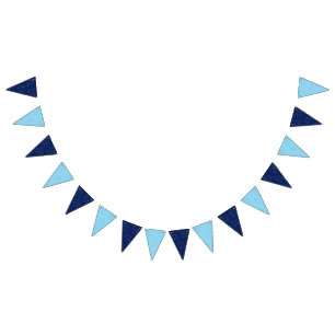 Kid's Birthday Party Blues Confetti Bunting Flags