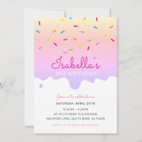 KIDS BIRTHDAY PARTY cake drips sprinkles rainbow