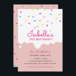 KIDS BIRTHDAY PARTY cake frosting drips sprinkles Invitation<br><div class="desc">by kat massard >>> www.simplysweetPAPERIE.com <<< A super cute cake or icecream cone themed invitation design for your child's BIRTHDAY. Wow your friends and family with this little number ;D Setup as a template it is simple for you to add your own details, or hit the customize button and you...</div>