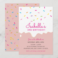 KIDS BIRTHDAY PARTY cake frosting drips sprinkles