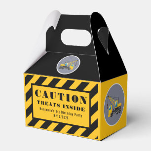 Kid's Birthday Party Construction Truck Thank You Favor Box