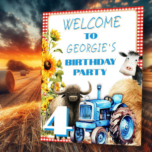 Kids Birthday Party Farm Animals Welcome Sign